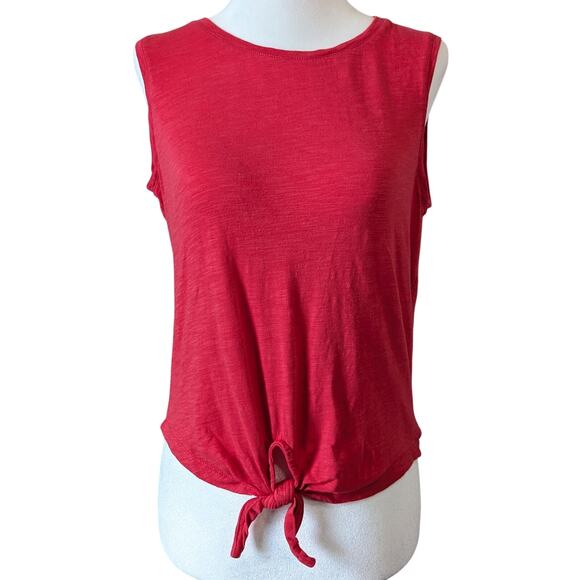 Sanctuary Tops - Sanctuary Cherry Red Tie Front Sleeveless Scoop Neck Tank Top Size Small